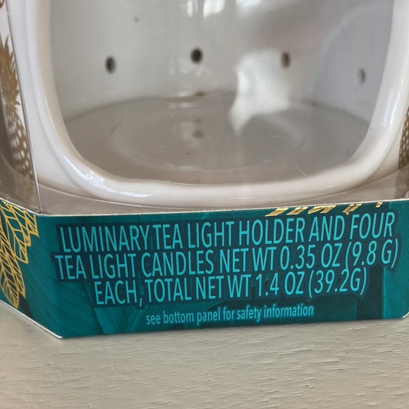 NWOT Yankee Candle Luminary Tea Light Ceramic Holder & 4 Tea Light Candles - Picture 4 of 12